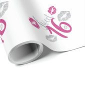Papier Cadeau Anniversaire 16 ans (Coin rond)