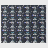 Papier Cadeau Anniversaire 1 an Astronaute Espace Extra-Atmosphé (Plat)