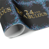 Papier Cadeau Anniversaire 24 ans (Coin rond)