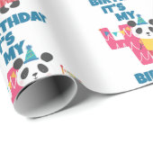 Papier Cadeau Anniversaire 4 ans (Coin rond)