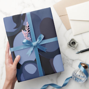 Papier Cadeau Anniversaire Abstrait Moderne de Myrtille