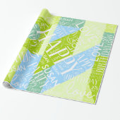 Papier Cadeau Anniversaire Ajouter longueur moyenne Nom vert ID2 (Déroulé)