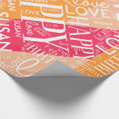 Papier Cadeau Anniversaire Ajouter Moyen Longueur Nom orange ID2 (Coin)