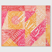 Papier Cadeau Anniversaire Ajouter Moyen Longueur Nom orange ID2 (Plat)