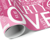 Papier Cadeau Anniversaire Ajouter Nom court Couleur rose ID274 (Coin rond)