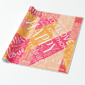 Papier Cadeau Anniversaire Ajouter un bloc de couleur de nom lon (Déroulé)