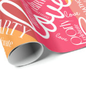 Papier Cadeau Anniversaire Ajouter un bloc de couleur de nom lon (Coin rond)