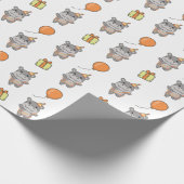 Papier Cadeau Anniversaire Animal Cute Hippo Anniversaire de enf (Coin)