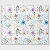 Papier Cadeau Anniversaire atomique rétro (Plat)