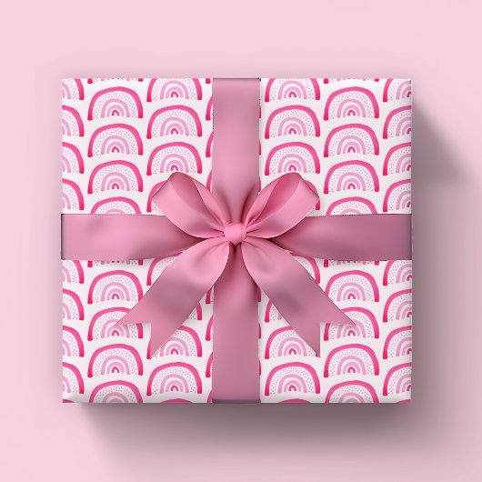 Papier Cadeau anniversaire aux filles rose arc-en-ciel