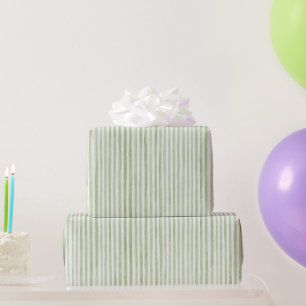Papier Cadeau Anniversaire Bandes Vertes Blanches