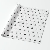 Papier Cadeau Anniversaire bébé panda noir simple propre (Déroulé)