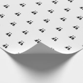 Papier Cadeau Anniversaire bébé panda noir simple propre (Coin)