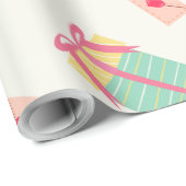 Papier Cadeau Anniversaire blanc moderne (Coin rond)