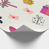Papier Cadeau Anniversaire blanc moderne (Coin)