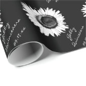 Papier Cadeau Anniversaire blanc noir de Quinceanera de (Coin rond)