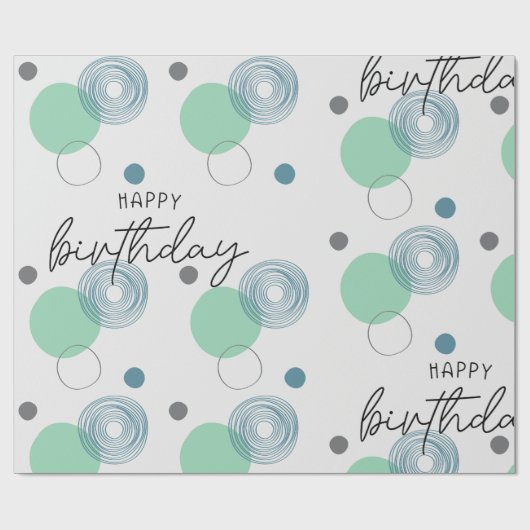 Papier Cadeau Anniversaire bleu (Plat)