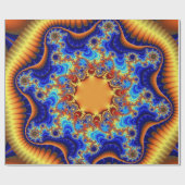 Papier Cadeau Anniversaire bleu, orange et jaune (Plat)