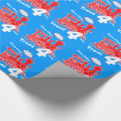 Papier Cadeau Anniversaire bleu rouge d'âge de garçons de fou (Coin)