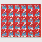 Papier Cadeau Anniversaire bleu rouge d'âge de garçons de fou (Plat)