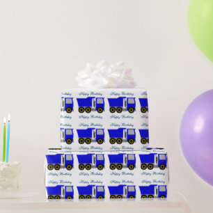 Papier Cadeau Anniversaire Camion Bleu