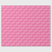 Papier Cadeau Anniversaire Chic Rose Rouge Nom Âge (Plat)