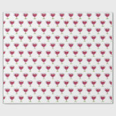 Papier Cadeau Anniversaire Coeur Arbre Sur Blanc (Plat)