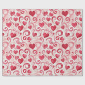 Papier Cadeau Anniversaire Cœurs Rouges (Plat)