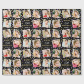 Papier Cadeau Anniversaire Confetti Nom personnalisé Photo Colla (Plat)