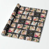 Papier Cadeau Anniversaire Confetti Nom personnalisé Photo Colla (Déroulé)