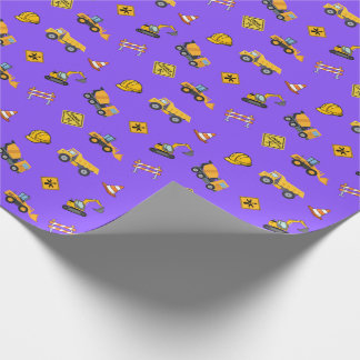 Papier Cadeau Anniversaire Construction Violet