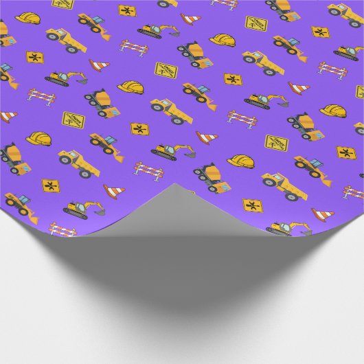 Papier Cadeau Anniversaire Construction Violet (Coin)