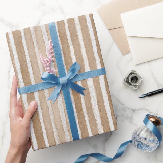 Papier Cadeau Anniversaire Crème & Marron (Cadeaux)