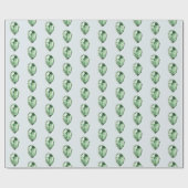 Papier Cadeau Anniversaire Cristaux d'Émeraude Verte (Plat)
