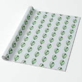 Papier Cadeau Anniversaire Cristaux d'Émeraude Verte (Déroulé)