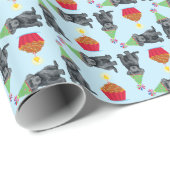 Papier Cadeau Anniversaire Cupcake Bouvier des Flandres (Coin rond)