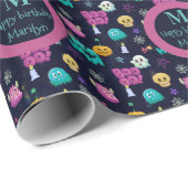 PAPIER CADEAU ANNIVERSAIRE CUT ET DÉPLAISANT DE HALLOWEEN (Coin rond)