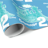 Papier Cadeau Anniversaire d'âge de garçons 2ème de train de (Coin rond)