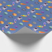 Papier Cadeau Anniversaire dans l'espace (Coin)