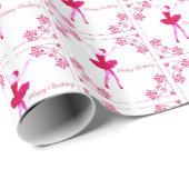 Papier Cadeau Anniversaire de Ballerina (Coin rond)