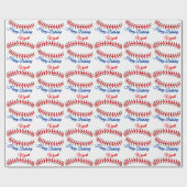Papier Cadeau Anniversaire de baseball (Plat)