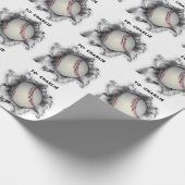 Papier Cadeau Anniversaire de baseball (Coin)