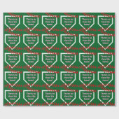 Papier Cadeau Anniversaire de baseball (Plat)