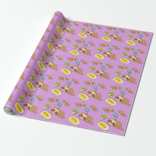 Papier Cadeau Anniversaire de bébé avec un nom personnalisé et u