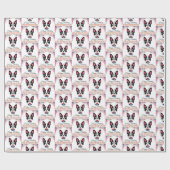 Papier Cadeau Anniversaire de Boston Terrier (Plat)