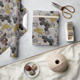 Papier Cadeau Anniversaire de camions Monster Jam