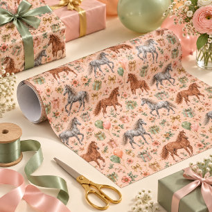 Papier Cadeau Anniversaire de Cheval Américain Bashkir Curly