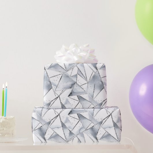 Papier Cadeau Anniversaire de Confetti en Argent Vanille (Cadeaux de fête)