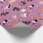 Papier Cadeau Anniversaire de Coonhound (rose) (Coin)