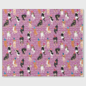 Papier Cadeau Anniversaire de Coonhound (rose) (Plat)